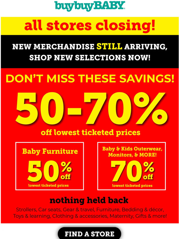 Don't Miss Out! Big savings for the Holiday Weekend at your store closing sale!