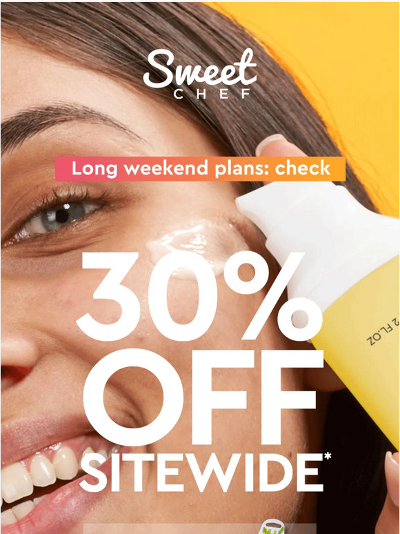 Long weekend essentials: 30% off