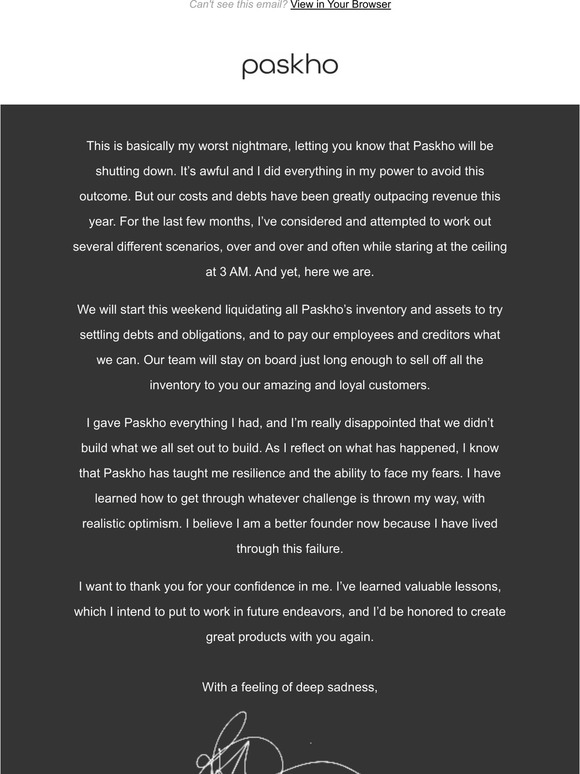 We are closing.
