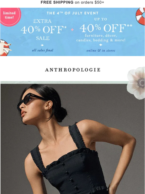 Anthropologie Email Newsletters Shop Sales, Discounts, and Coupon Codes