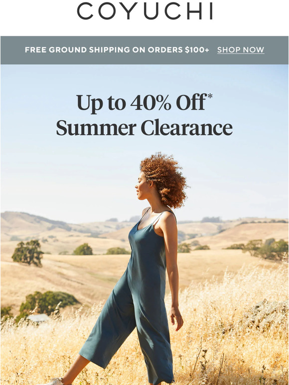 Up to 40% off* Summer Clearance
