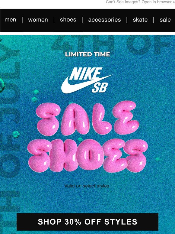 50% OFF Nike SB + 4th Of July Sales
