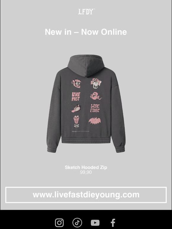 Livefastdieyoung.De LFDY UK exclusive T Shirt Hooded Zip Drop