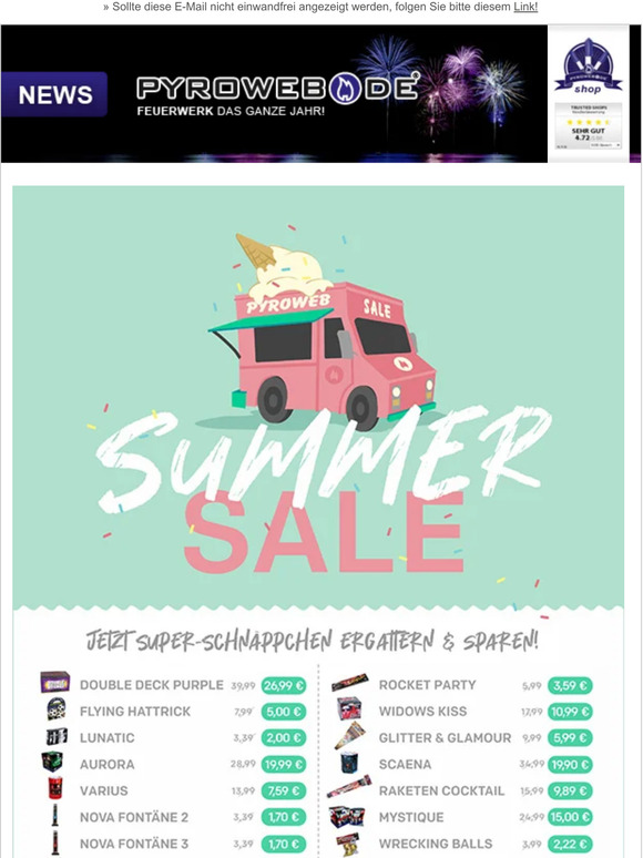Unfassbar: Jetzt im Summersale bis zu 46% auf Feuerwerk und Pyro sparen!