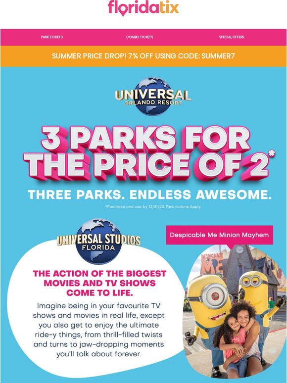 Universal Orlando 3 Park Explorer Ticket - FloridaTix