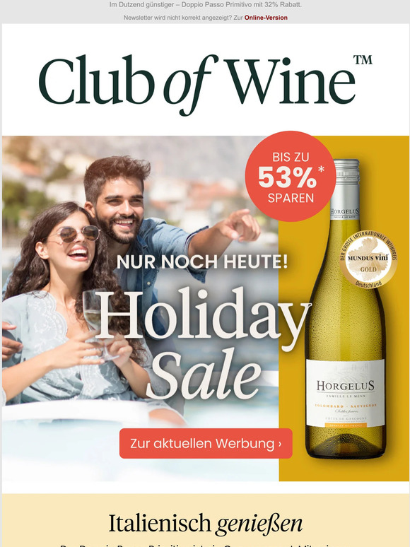 Letzte Chance 👉 Heute noch bis zu 53% im Holiday Sale sparen!