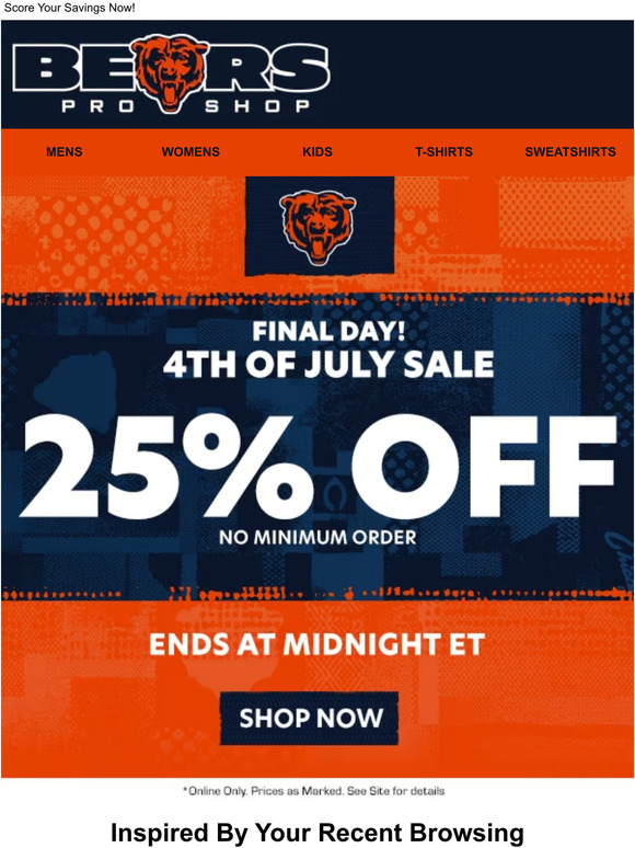 Chicago Bears Pro Shop EGift Card ($10 $500)