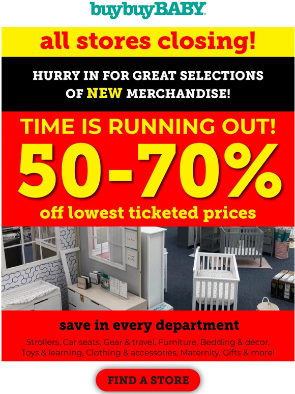 New Merchandise is Still arriving at your store closing sale!