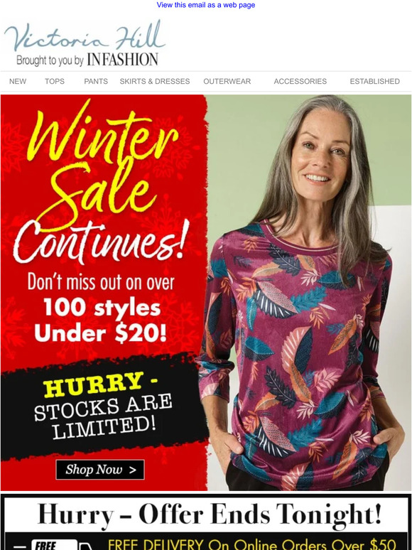 SALE on over 100 styles Under $20!