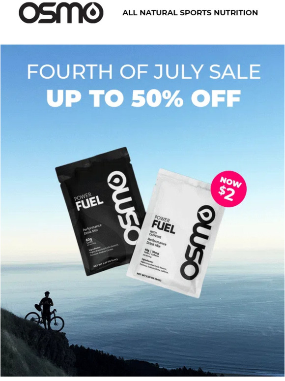 Up to 50% off Osmo Nutrition!