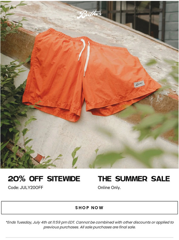 Summer Sale - 20% Off