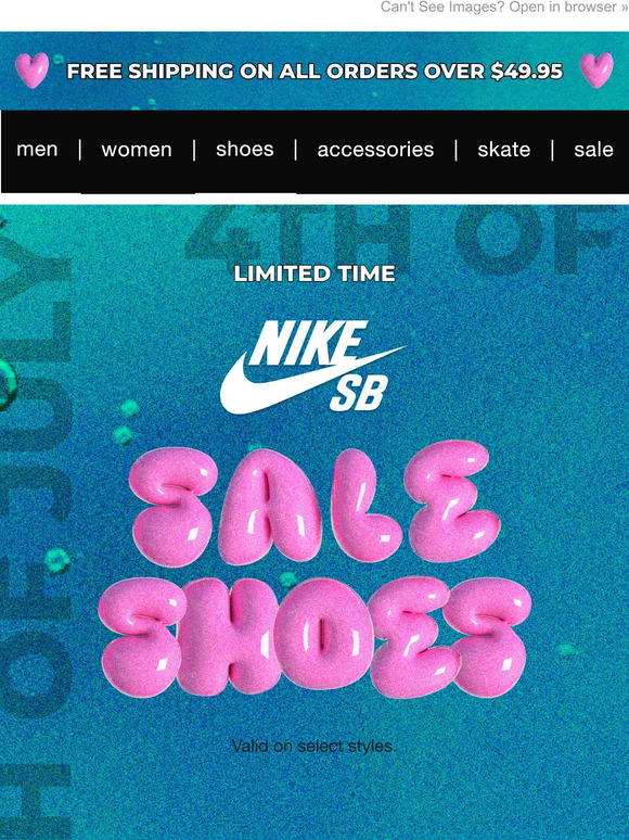 🔥 50% OFF Nike SB Shoes + Clearance