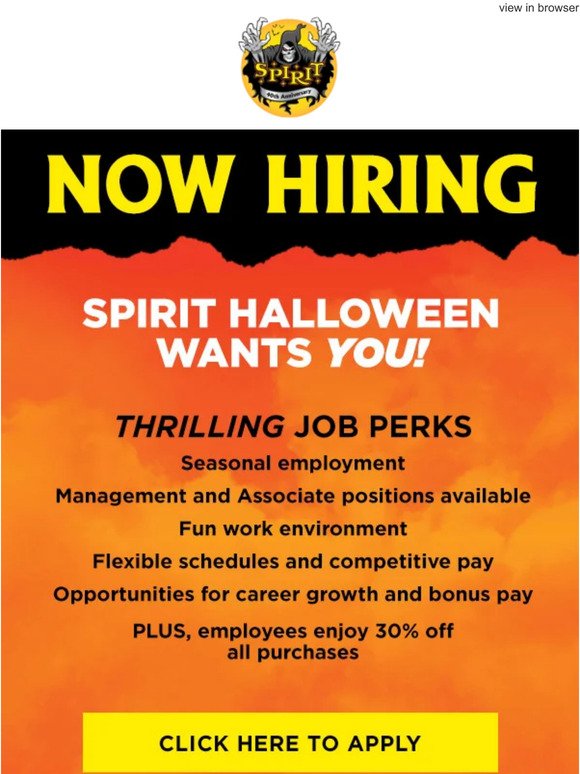 spirit halloween 🚨 Spirit Halloween is hiring! Milled
