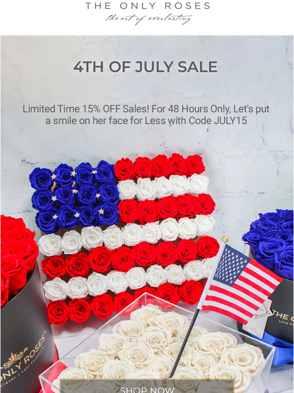 48 Hrs Only 15% OFF 4th of July Sale!