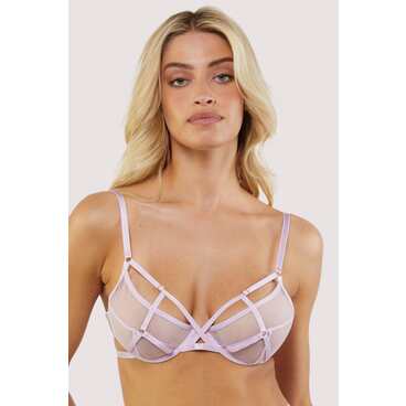 Naya Lilac Mesh Wired Plunge Bra