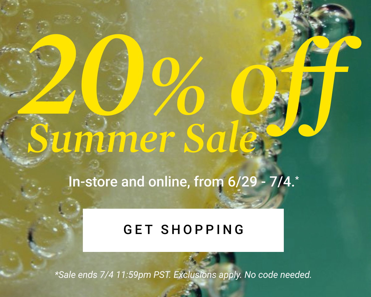 20% Off Summer Sale