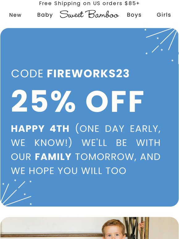 25% off with code FIREWORKS 🇺🇸