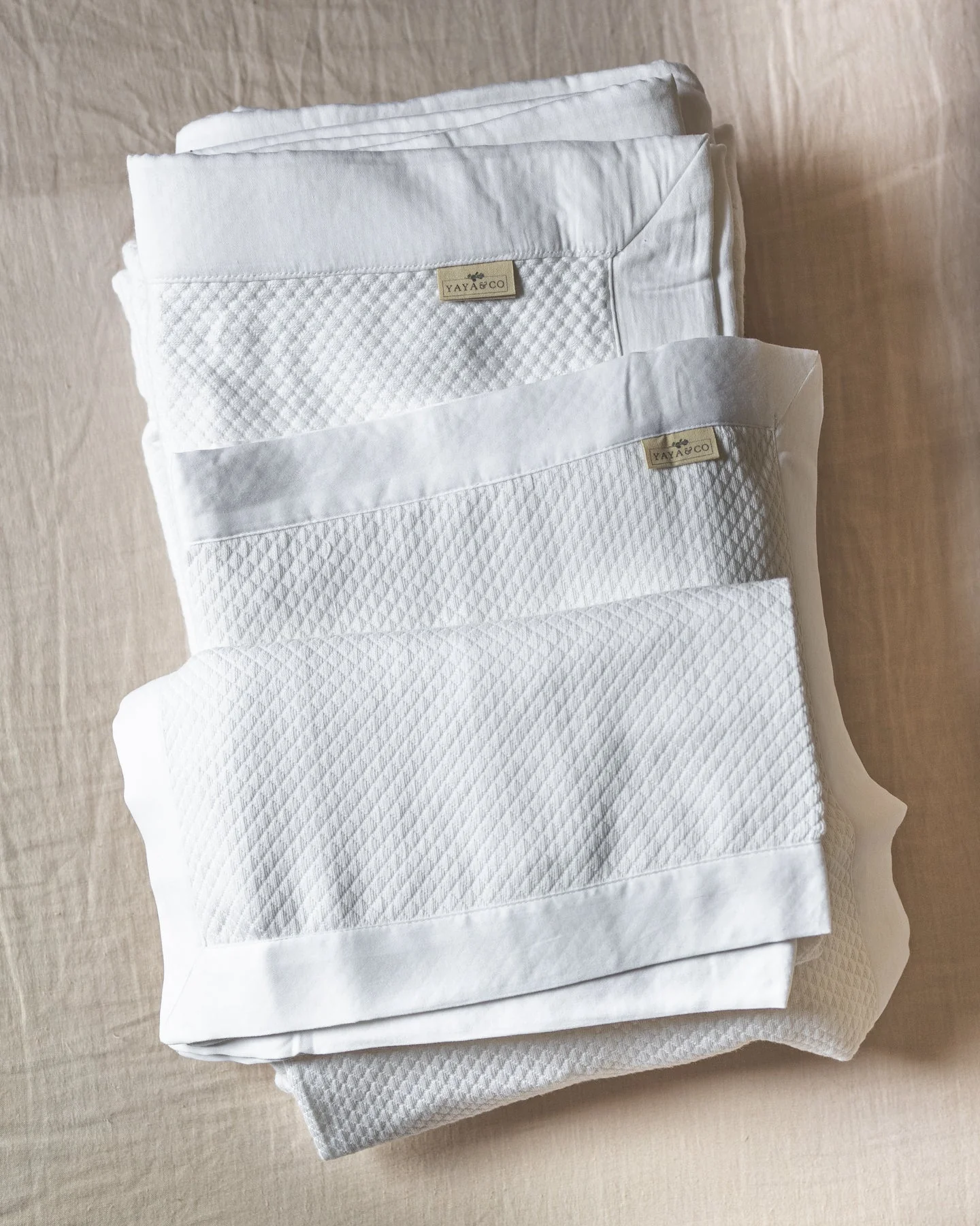 Image of Maude Organic Cotton Quilted Bed Throw with Euro Shams