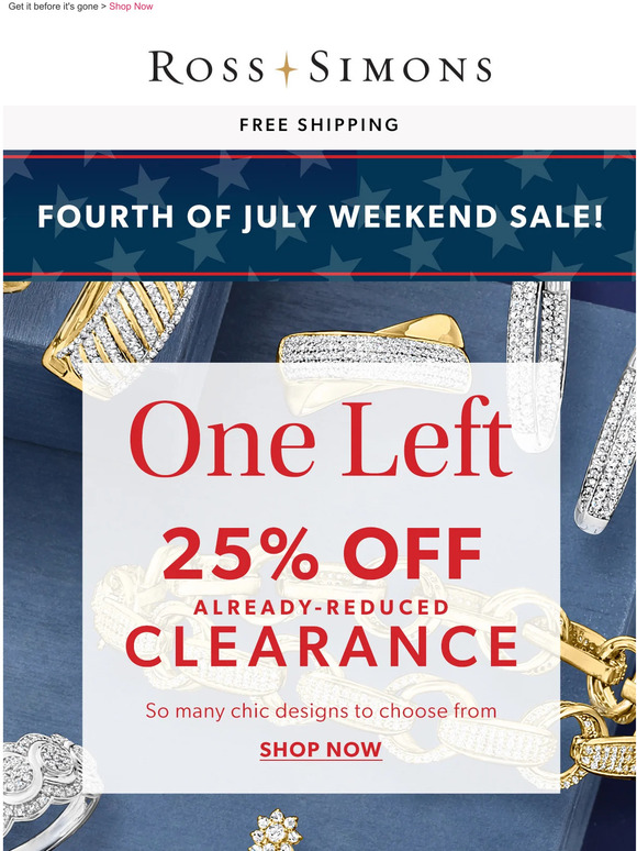 RossSimons It's time to celebrate! Only one left & it’s all yours