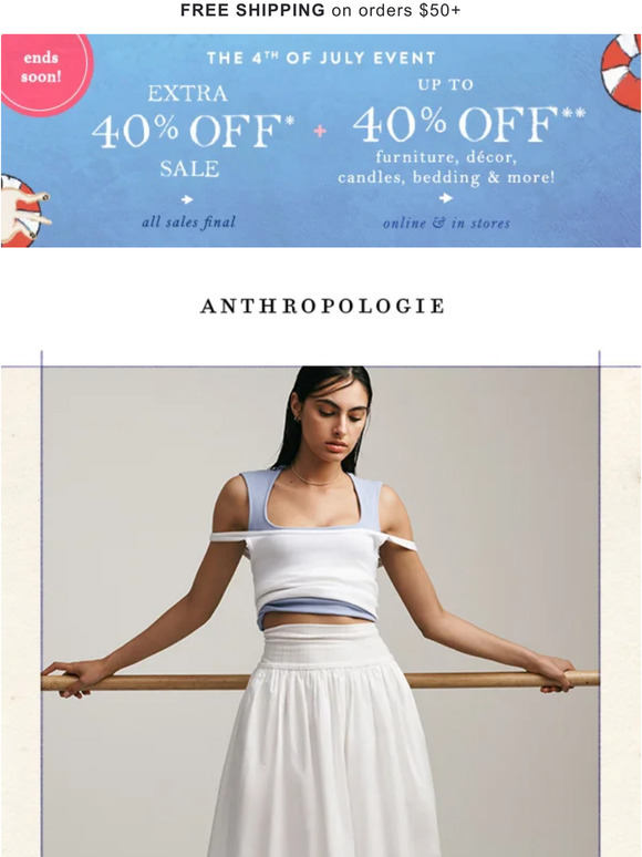 Anthropologie Email Newsletters Shop Sales, Discounts, and Coupon Codes