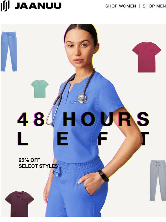 48 hours left: 25% off select styles