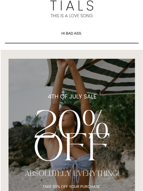 20% off for the 4th of July 🖤