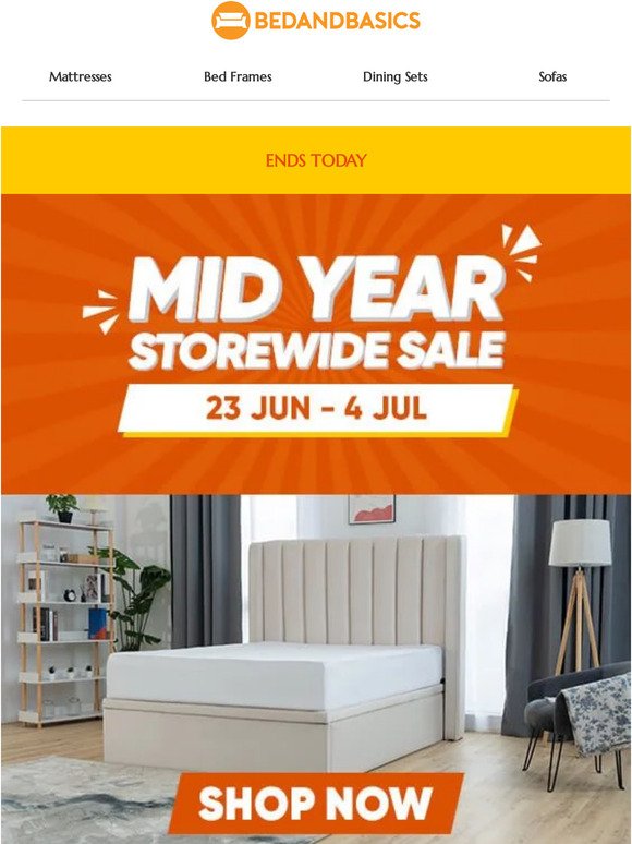 Mid Year Furniture Sale ENDS TODAY 😭