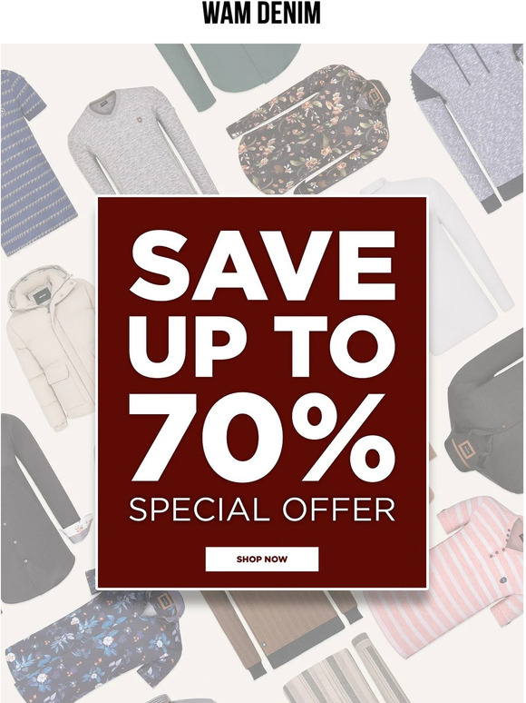 UP TO 70% OFF!!