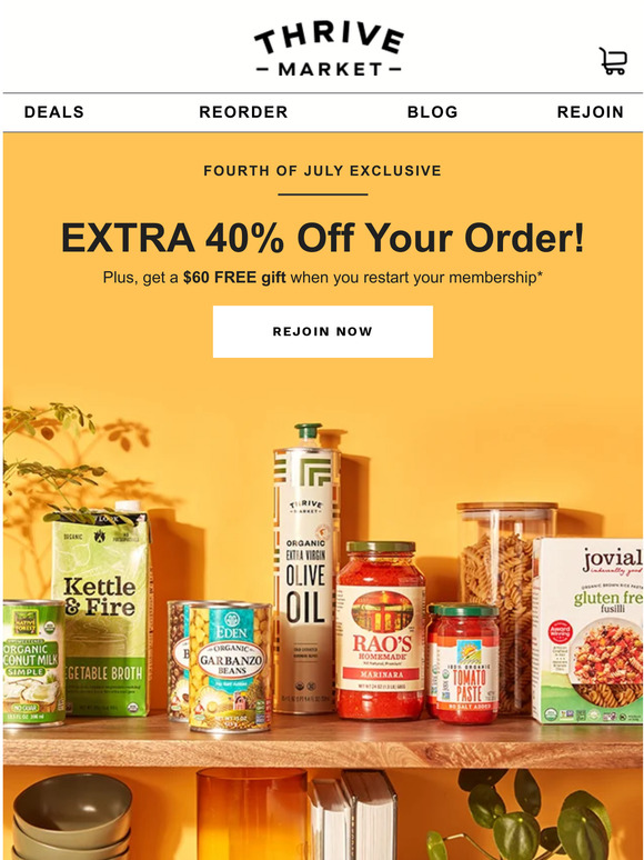 Thrive Market Email Newsletters Shop Sales, Discounts, and Coupon Codes