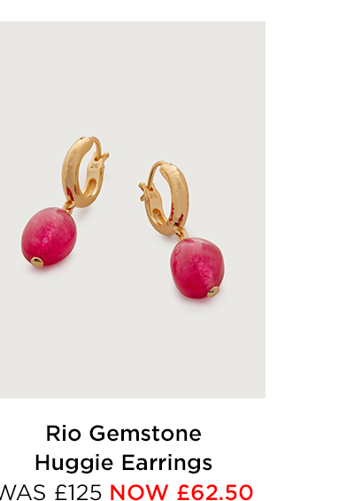 Rio Gemstone Huggie Earrings