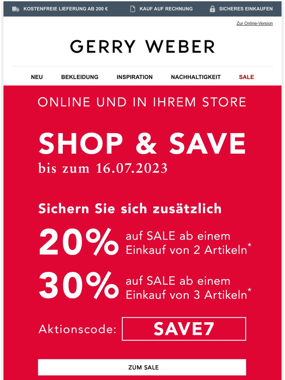 Bis zu 30% zusätzlich auf SALE!