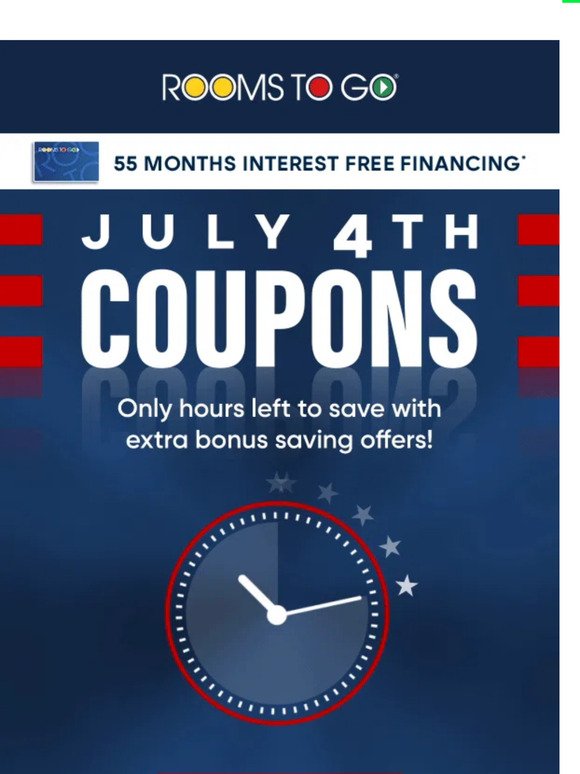 July 4th coupons & sale end today!