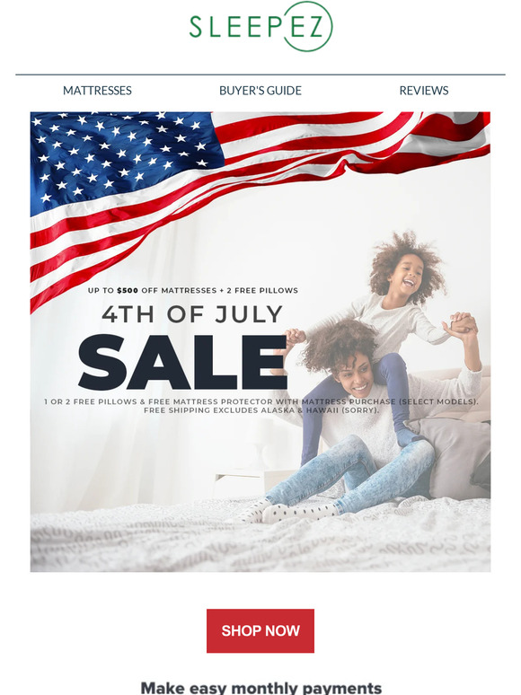 Sleep EZ Latex Mattress 4th of July Sale!
