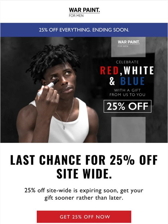EXPIRING SOON: 25% off site-wide.