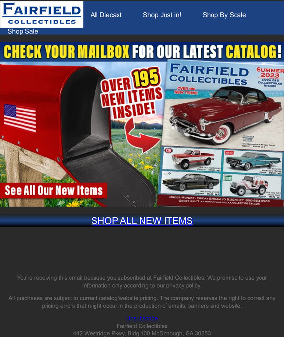 Fairfield Collectibles Check Your Mailbox for our Summer 2023 Catalog