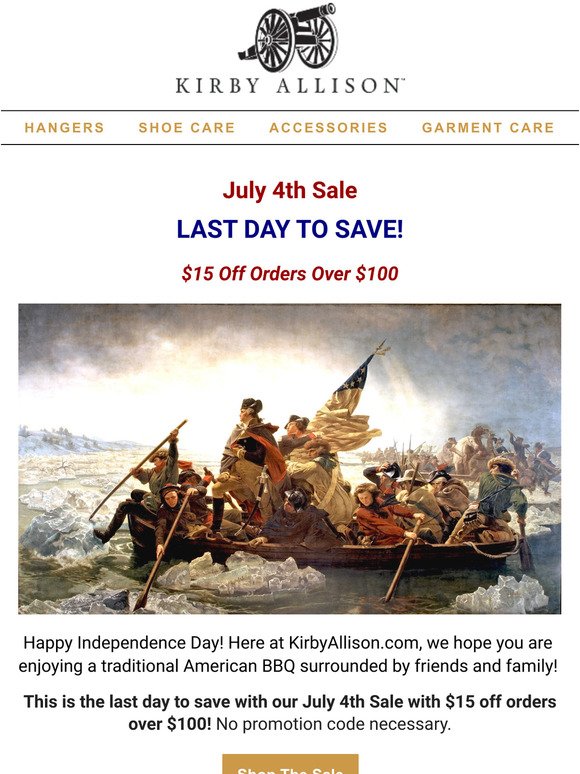 LAST CALL: Fourth Of July Sale! $15 Off Orders Over $100