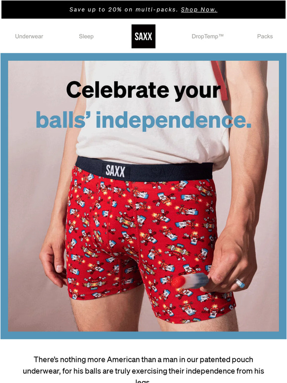 SAXX Underwear: Wishing your liberty bells a happy Fourth 🔔 | Milled