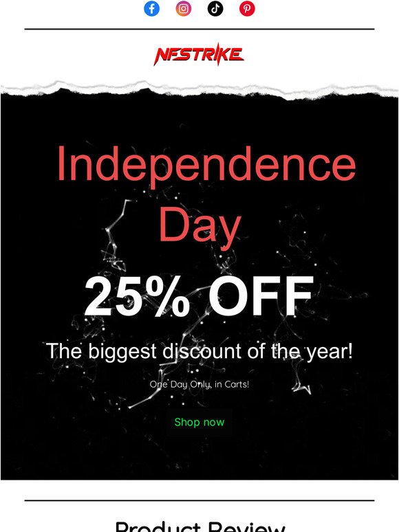 One last day, 25% OFF! The biggest discount of the year!