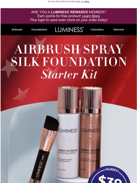 Airbrush Spray Silk Foundation Starter Kit