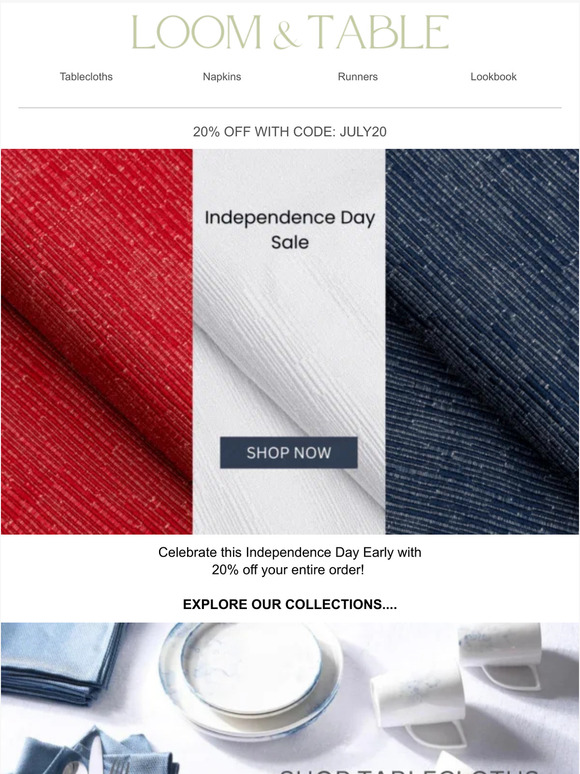 20% off America's favorites until midnight!!