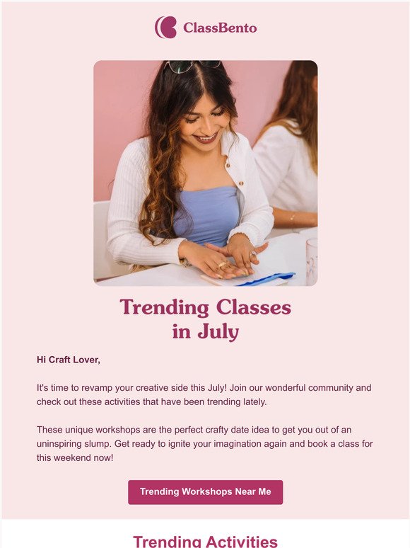 Trending Workshops in July 🤩
