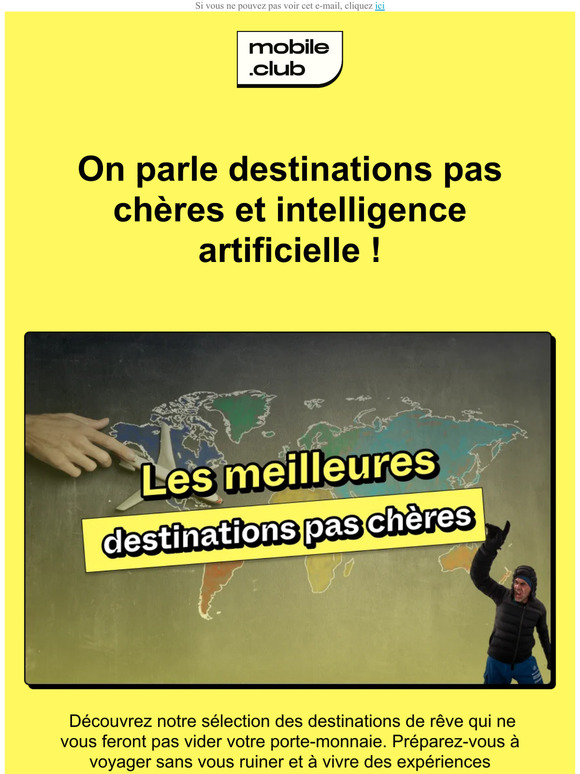 On parle destinations pas chères et intelligence artificielle !