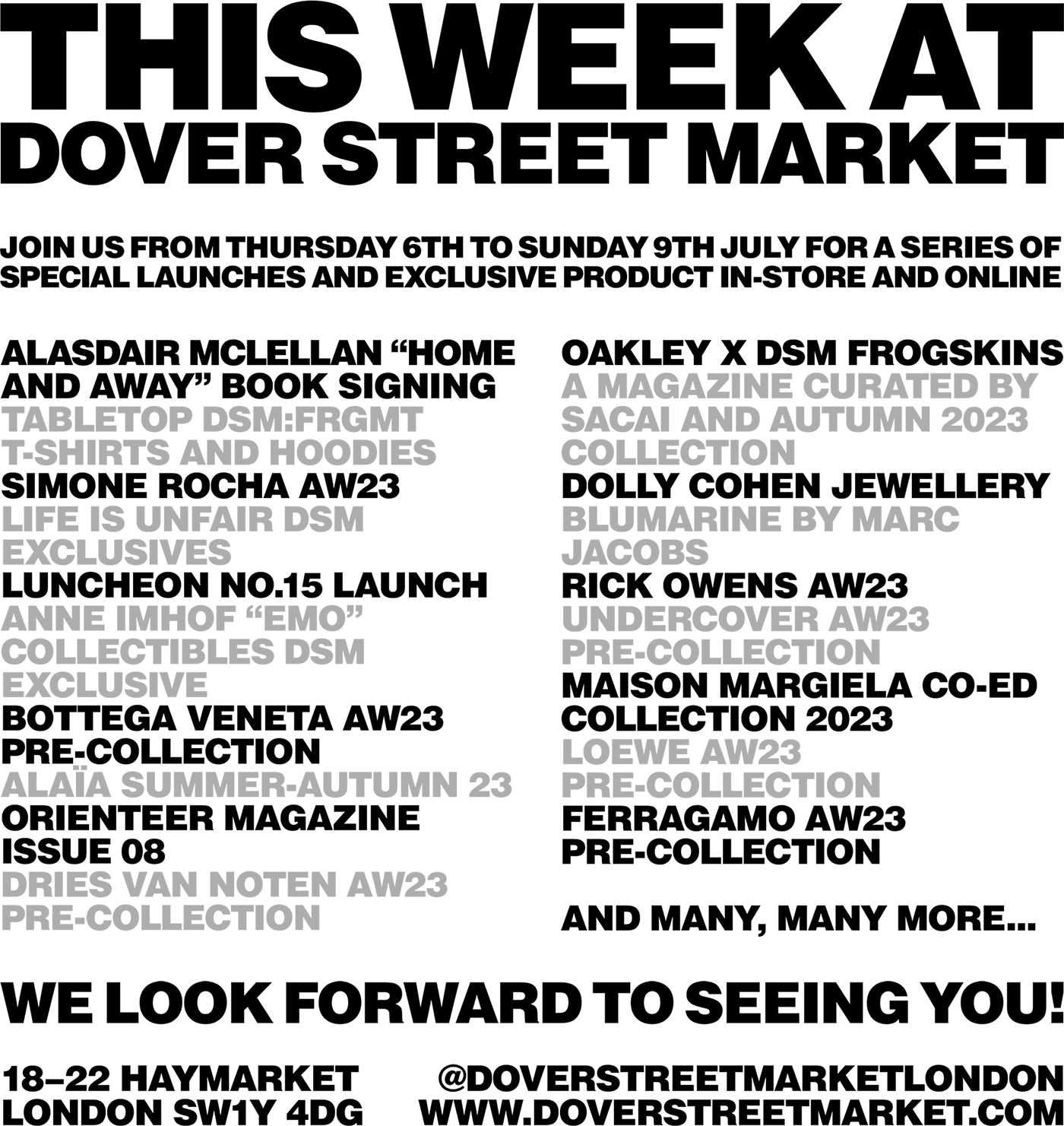 Dover Street Market: This Week at Dover Street Market | Milled