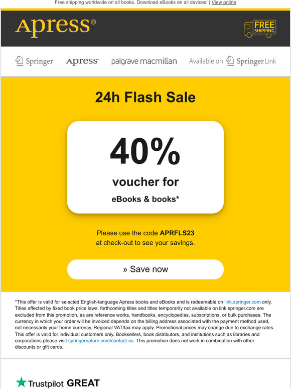 24 hour Apress Flash Sale: Don't miss out!