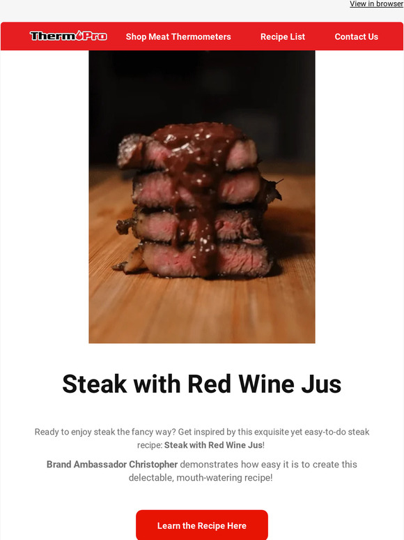 ThermoPro Learn to Make Steak with Red Wine Jus Milled