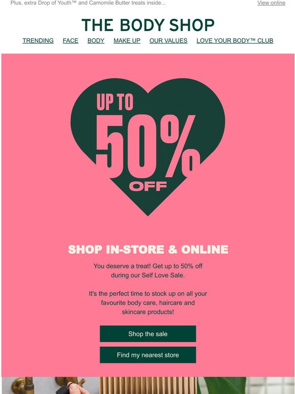 Shop up to 50% off in our Self Love Sale