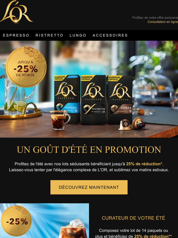 Célébrez l'été avec les lots L'OR - Réductions exceptionnelles