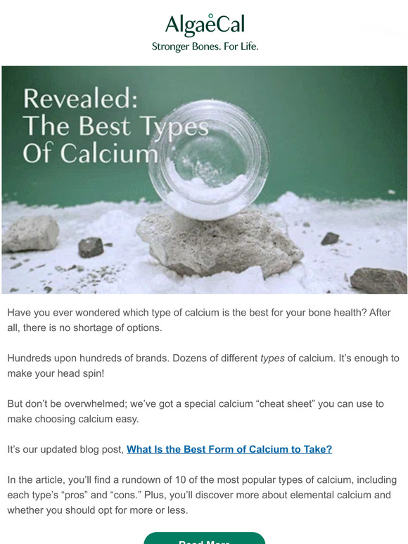 AlgaeCal The Top 10 Types of Calcium Milled