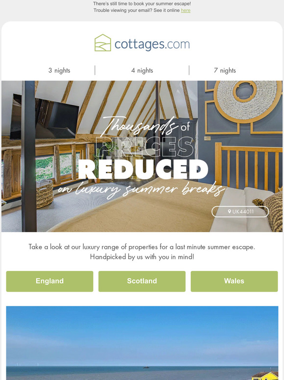 Prices REDUCED on luxury stays!