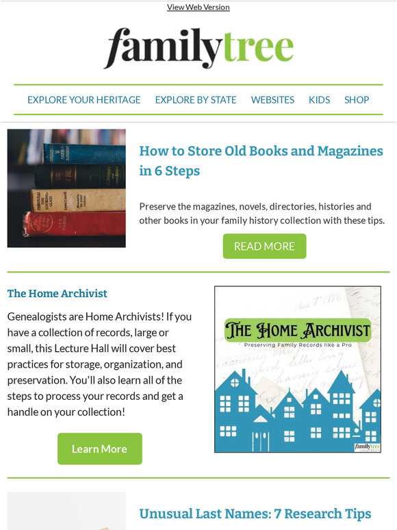 Family Tree Magazine How to Safely Store Old Books and Magazines Milled